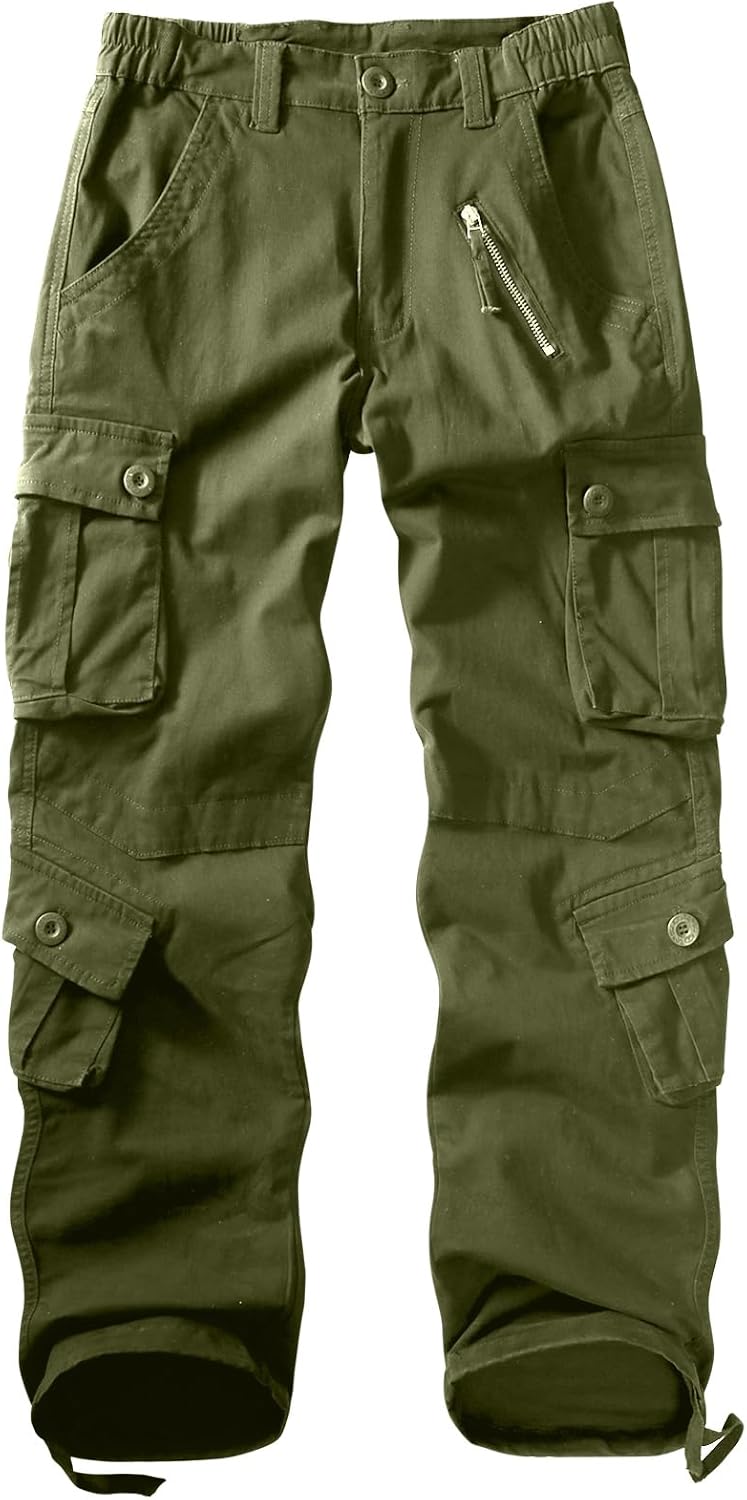 Women's Cotton Casual Military Cargo Combat Work Pants with 8 Pockets