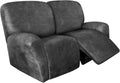 Loveseat Recliner Cover Leather Look - 2 Seater Light Grey