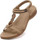 Womens Arch Support Sandals with Elastic Ankle Strap - Comfort Fit