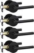 Matte Black Door Handle Set for Hallways and Closets Modern Style