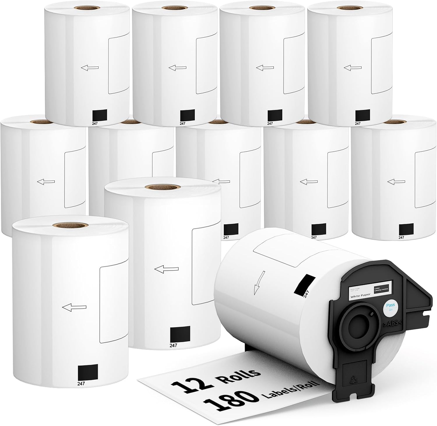 12 Rolls of 2160 Labels for Brother QL Printers - High Quality