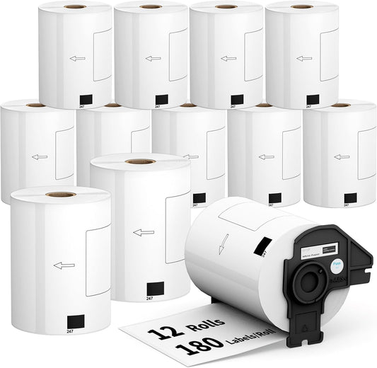 12 Rolls of 2160 Labels for Brother QL Printers - High Quality