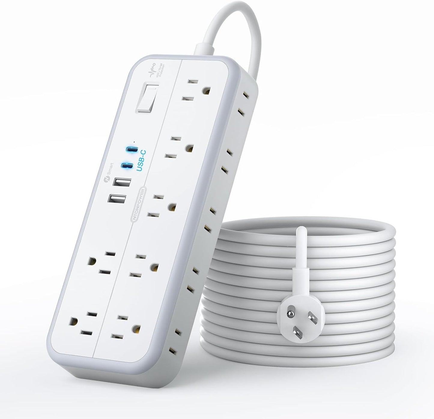 15 FT Long Extension Cord with 14 Outlets and USB Ports