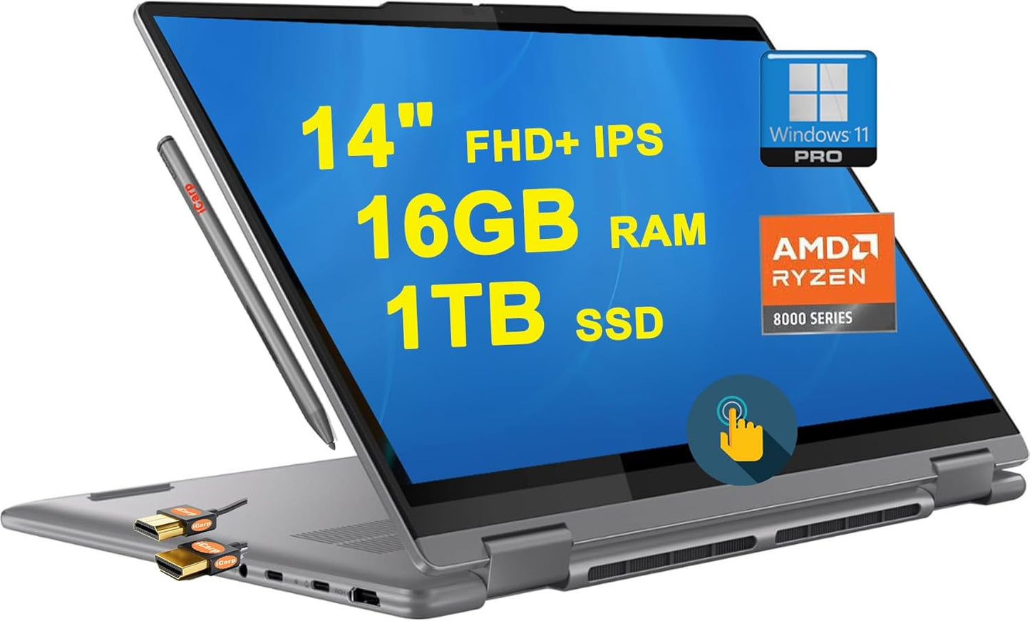 Lenovo Yoga 7 2-in-1 Laptop with AMD Ryzen 7 and Touchscreen