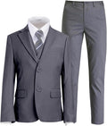 Boys Tuxedo Suit Set for Kids with Shirt and Bow Tie - 5 Pieces