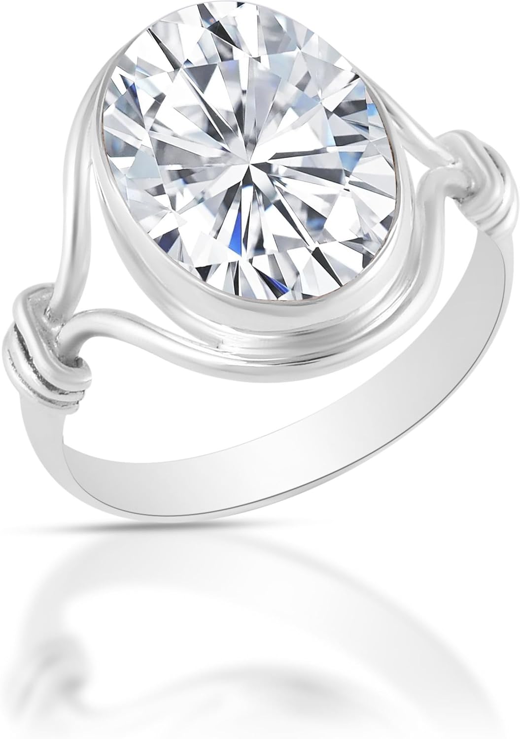 Solid 925 Sterling Silver Ring with Natural Gemstone for Women