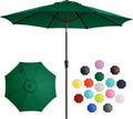 9FT Large Outdoor Patio Umbrella Table Umbrella - Sturdy 8-Rib Shade
