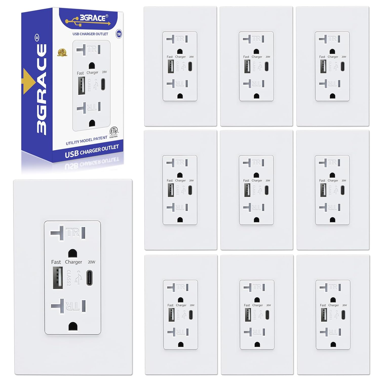 USB Wall Outlet with 4.2A Charging Ports for Fast Power