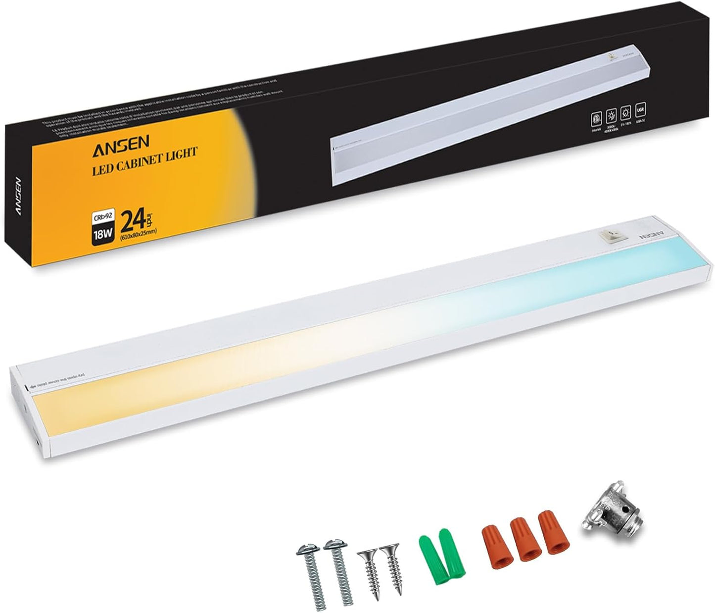 Ansen Hardwired Under Cabinet Lighting for Kitchen and Closet