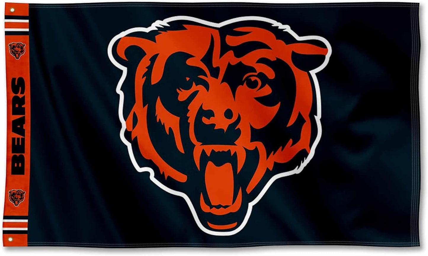 Chicago Bears Printed Header 3x5 Foot Banner Flag for Fans