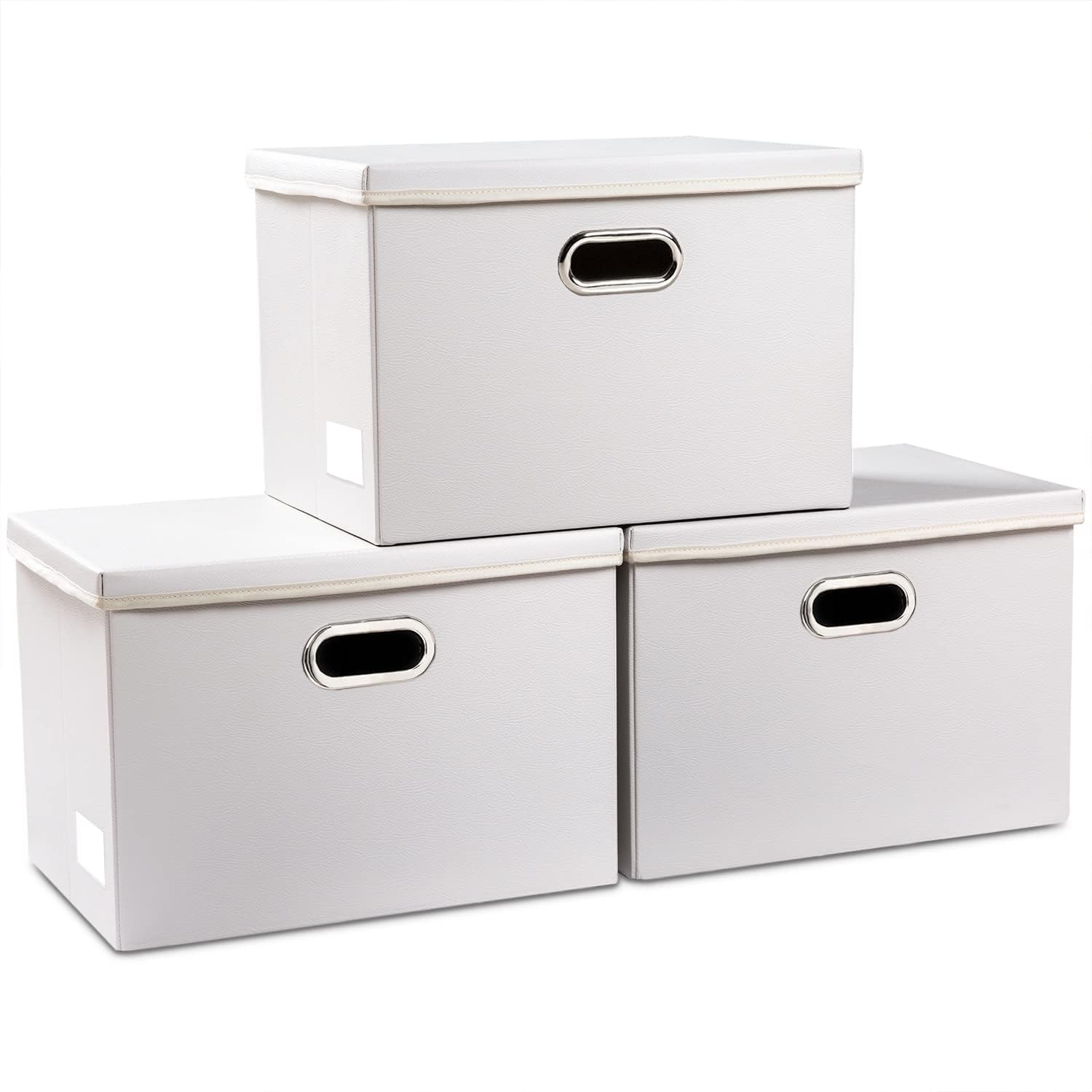PRANDOM Large Stackable Storage Bins with Lids for Organizing
