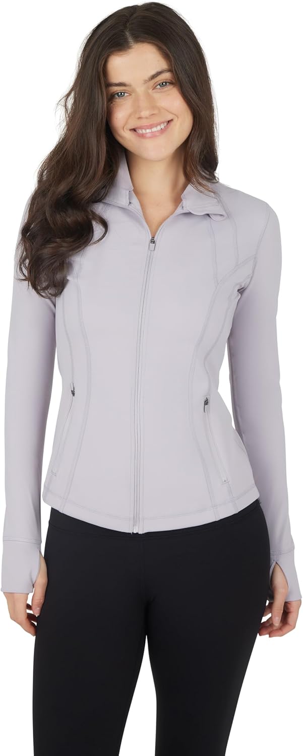 Lightweight Full Zip Running Track Jacket with Thumbholes