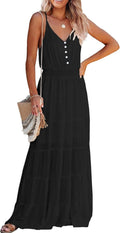 PRETTYGARDEN Sundress for Women Summer Spaghetti Strap Maxi Dress