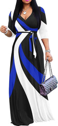 FANDEE Plus Size Maxi Dress for Women - Comfortable V-Neck Sundress