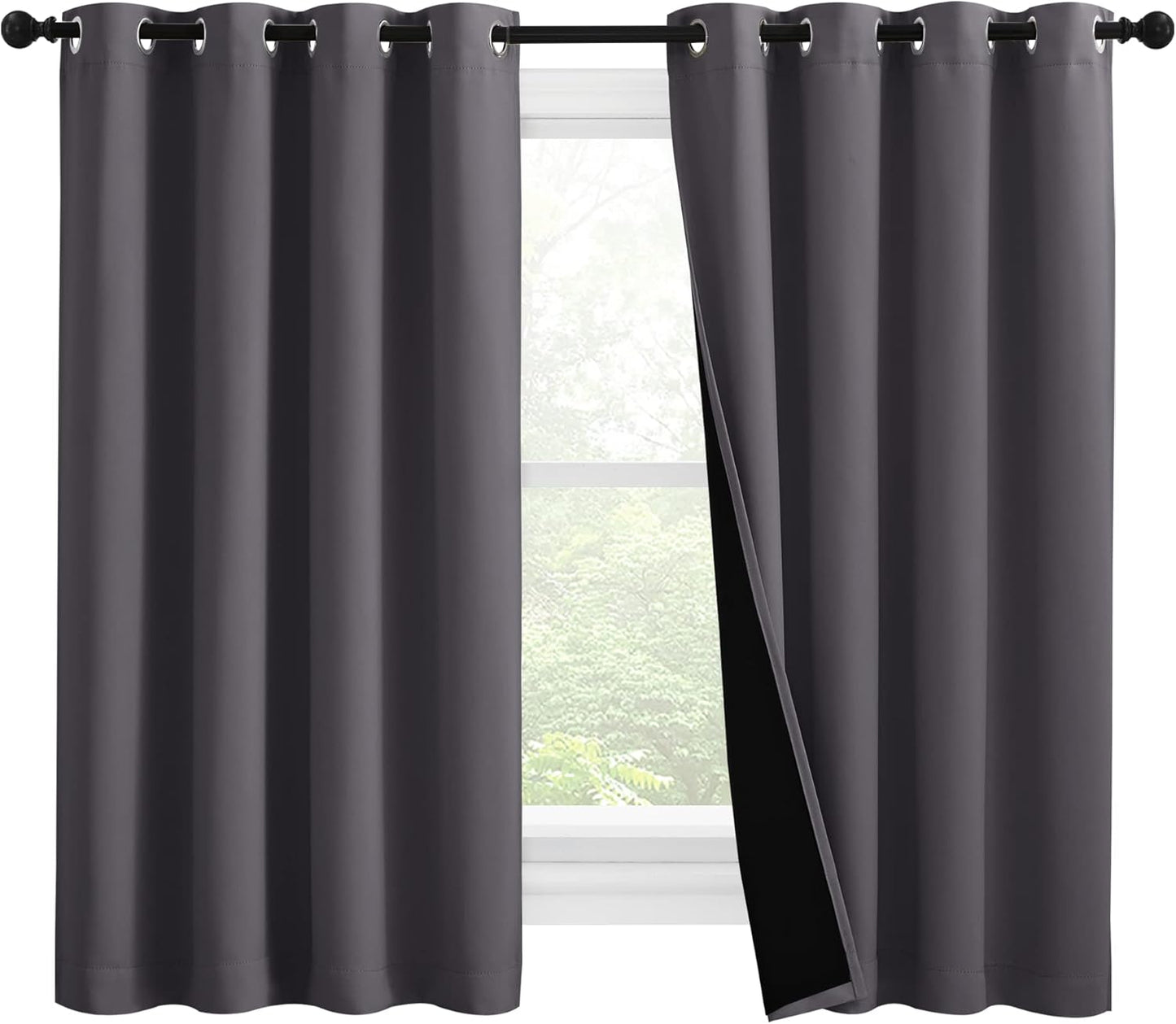 NICETOWN 100% Blackout Curtains for Total Light Control and Style