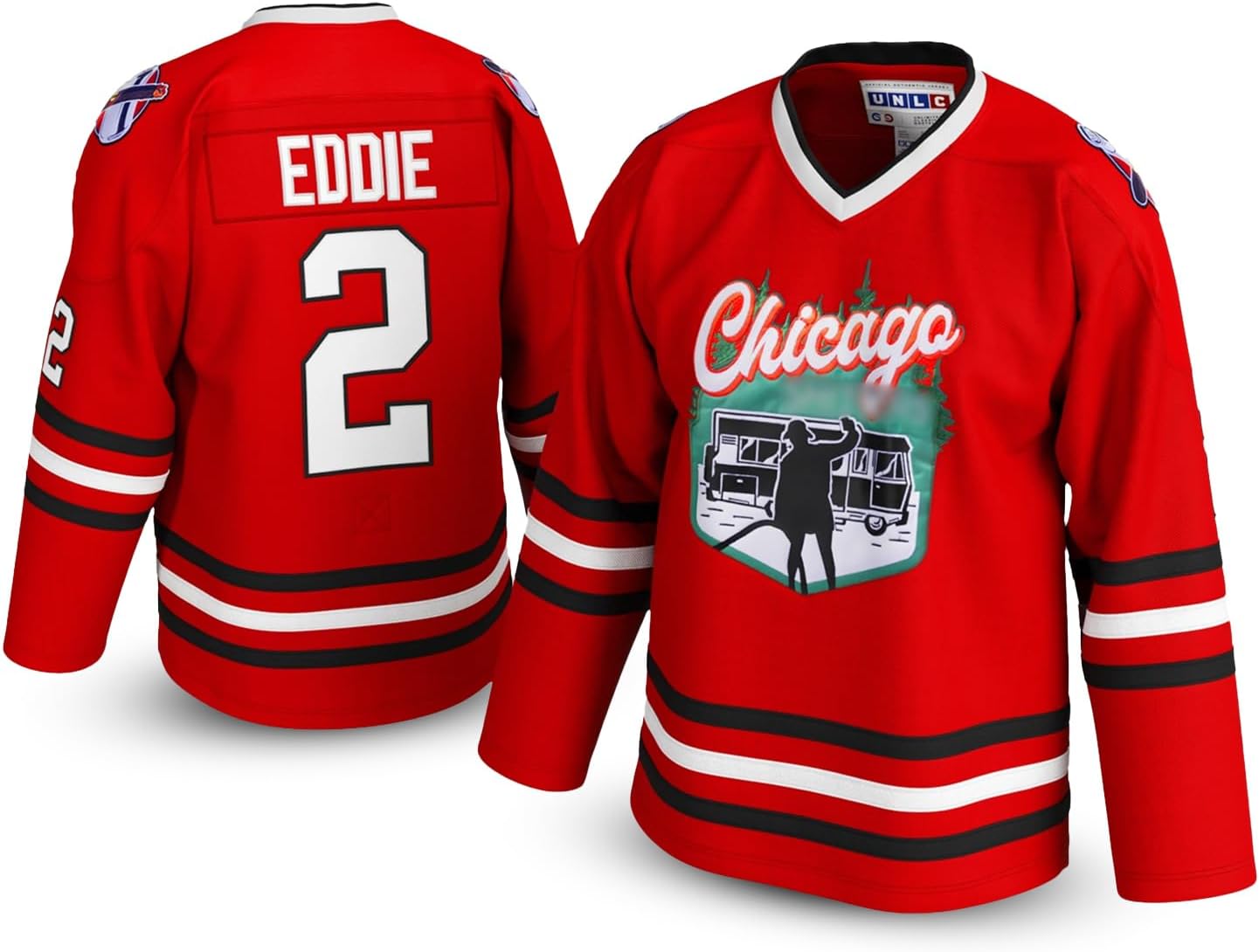 Cousin Eddie #2 Chicago Hockey Jersey for Movie Fans and Sports