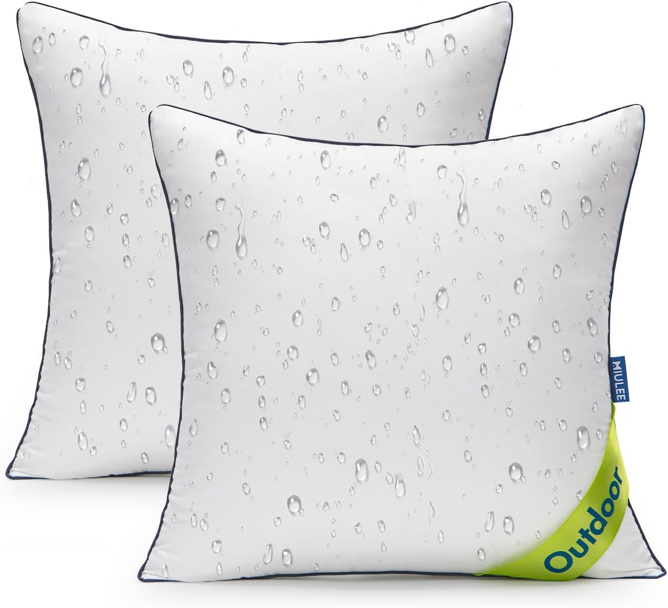 MIULEE 24x24 Outdoor Waterproof Pillow Inserts for Comfort