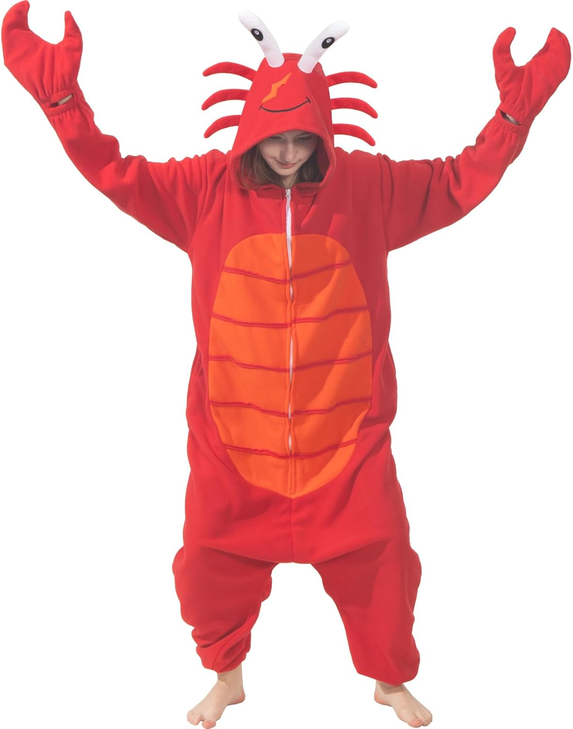 Adult Lobster Crab Onesie Costume for Fun Halloween Parties