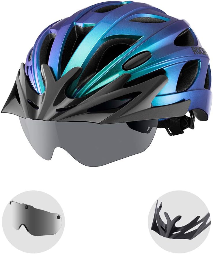 ROCKBROS Bike Helmet with Magnetic Goggles for Safety and Comfort