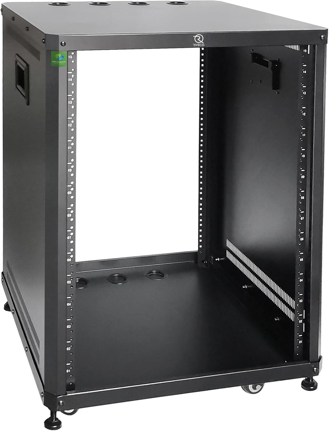 RIVECO 15U Network & Audio Rack with Adjustable Depth Rails