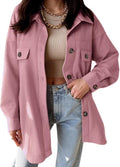 Corduroy Oversized Shacket Button Down Shirt Jacket - Versatile