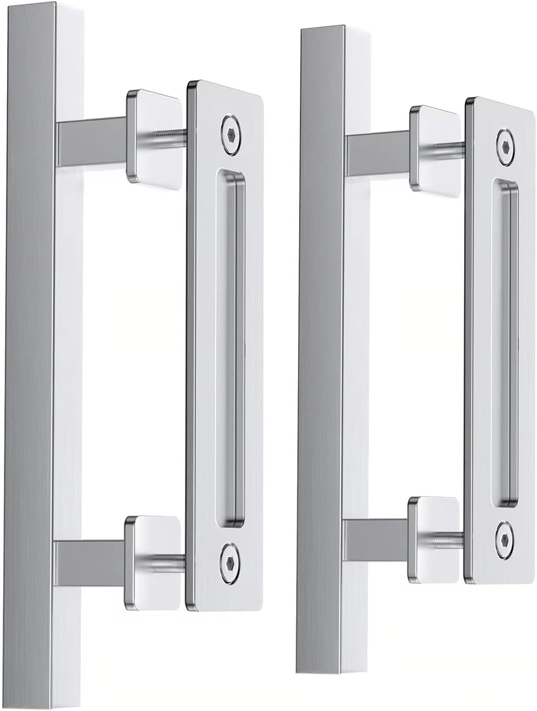 EaseLife 12in Stainless Steel Sliding Barn Door Pull Handle Set