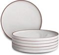 MORA 10.5-inch Porcelain Dinner Plate Set of 6 - Scratch Resistant & Safe in Microwave/Oven/Dishwasher - Vanilla White