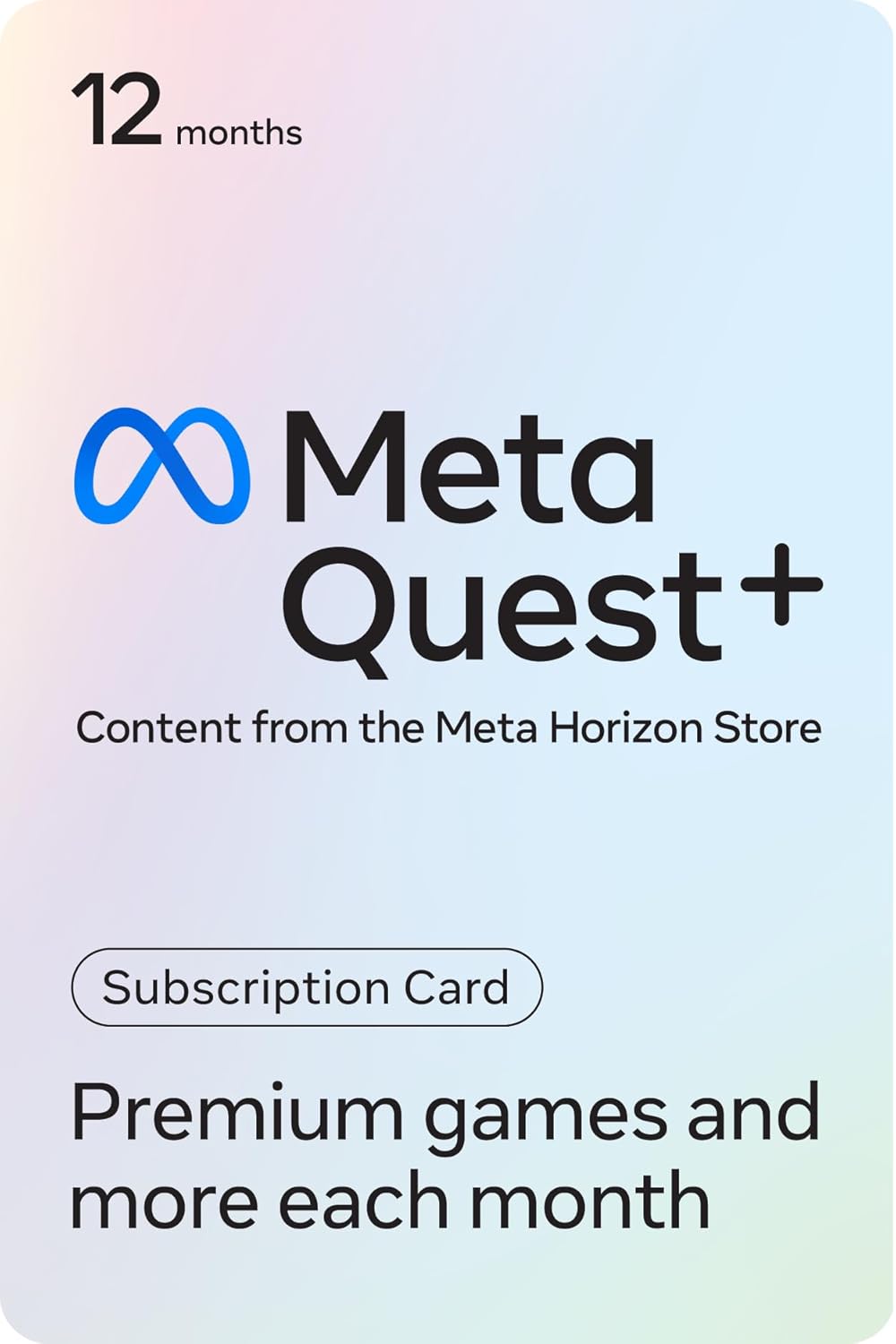 Meta Quest+ 12 Month Gift Card for Endless Gaming Adventures