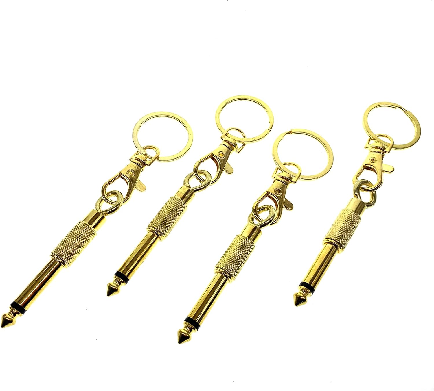 Golden 1/4 Inch Plug Keychains - Amp Connector Accessories