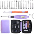 Yarniss 18 Size Counting Crochet Hooks Set with Light - Digital Count