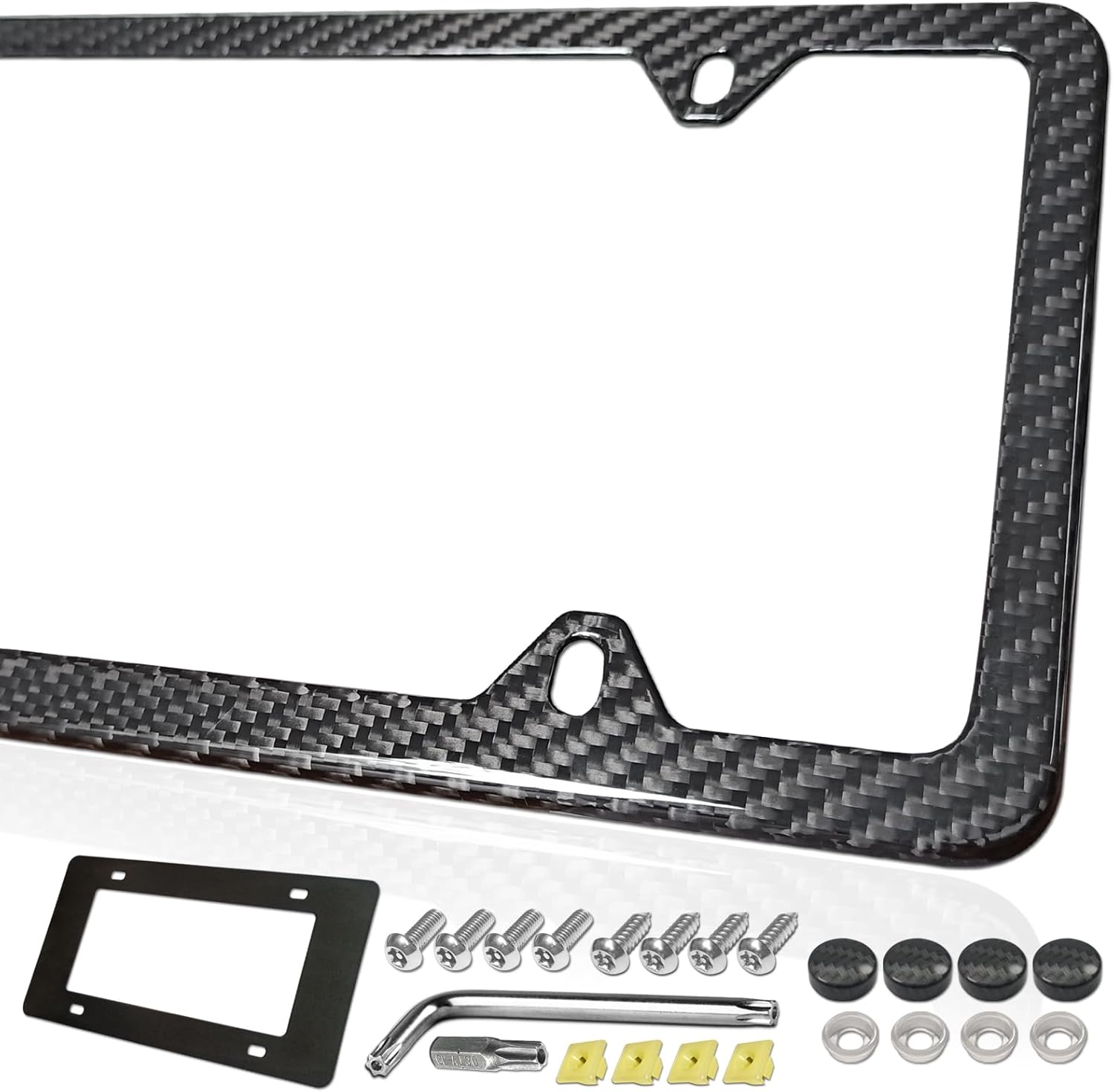 Carbon Fiber License Plate Frame with Anti-Theft Design and Style
