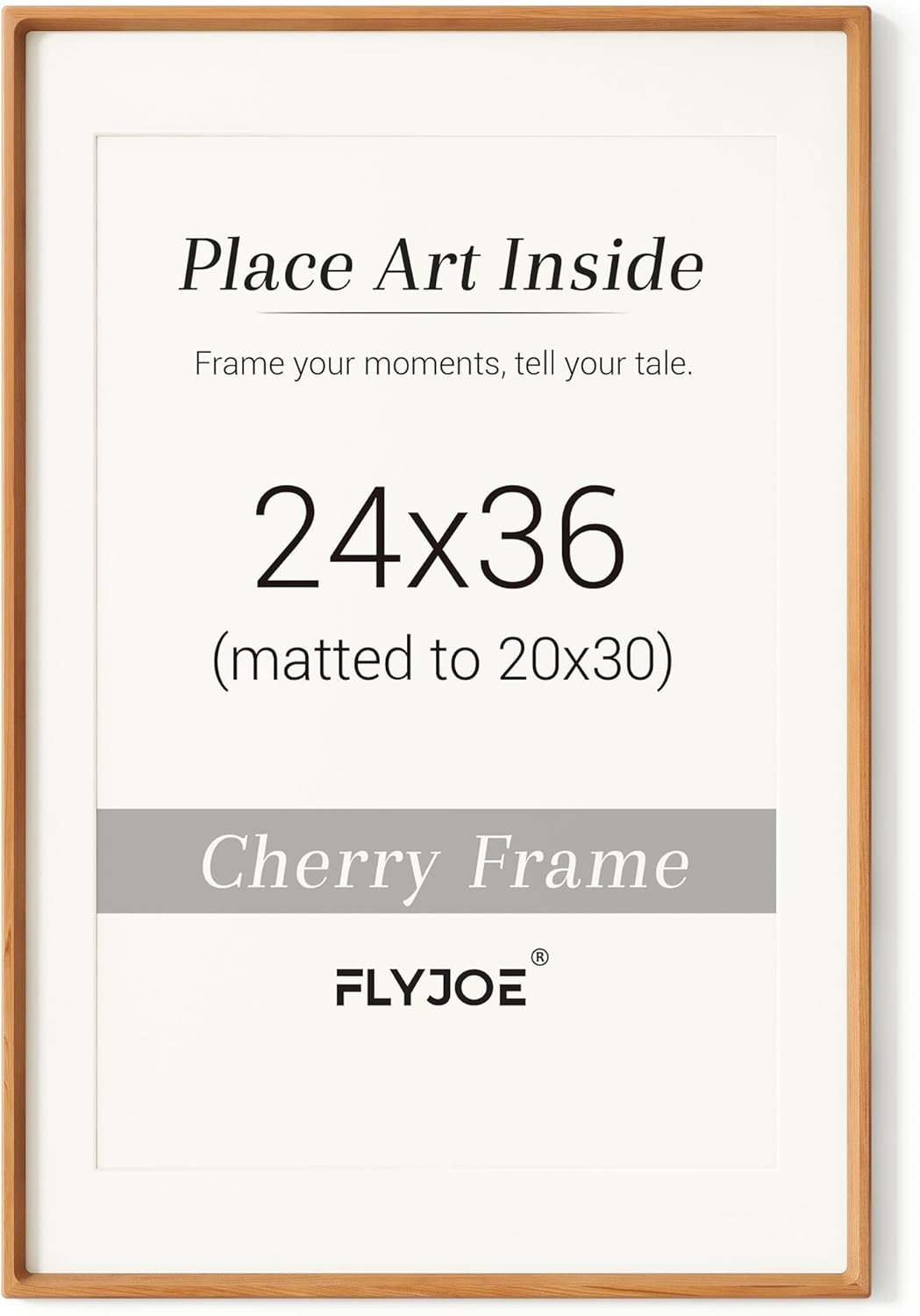 24x36 Poster Frame with Natural Cherry Wood and Tempered Glass