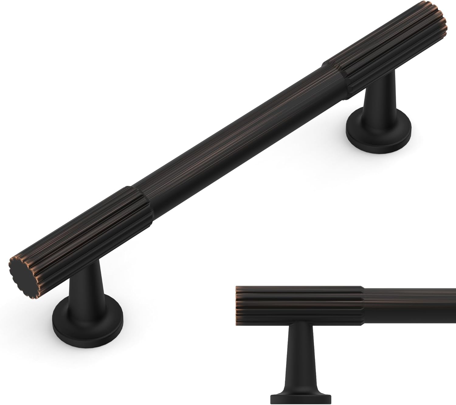 Amerdeco 10 Pack Oil Rubbed Bronze Cabinet Pulls for Kitchen