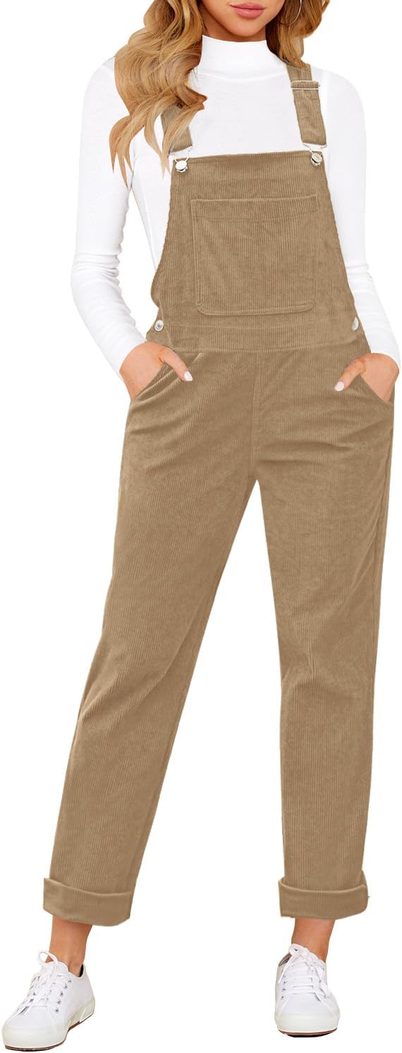 Stylish Corduroy Overalls for Women with Adjustable Straps