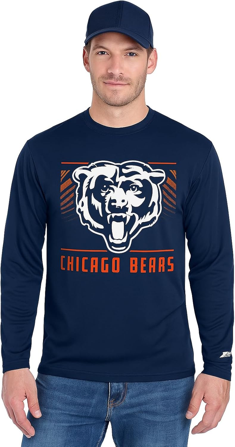 Zubaz NFL Men's Long Sleeve Team Graphic T-Shirt for Fans