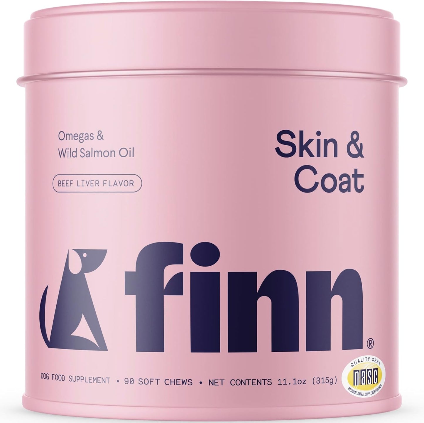 Finn Skin & Coat Salmon Oil Supplement for Dogs - 90 Soft Chews