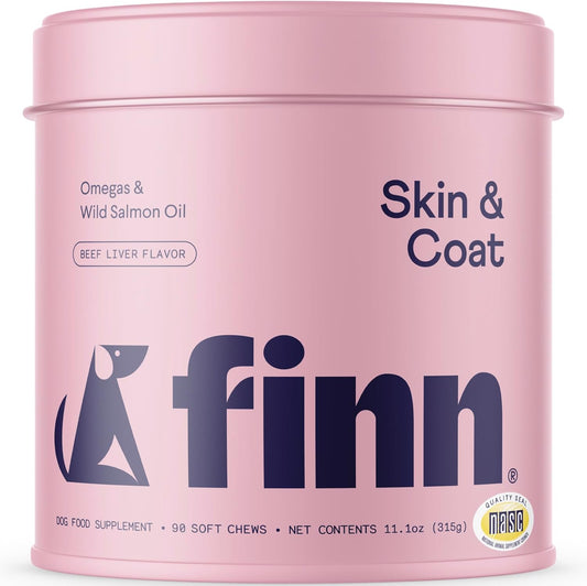 Finn Skin & Coat Salmon Oil Supplement for Dogs - 90 Soft Chews