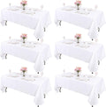 Kesfey 6 Packs White Table Cloths for 6-8 Ft Tables