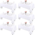 Rectangle Table Cloth 60 x 126 in White Polyester - Wedding & Banquet