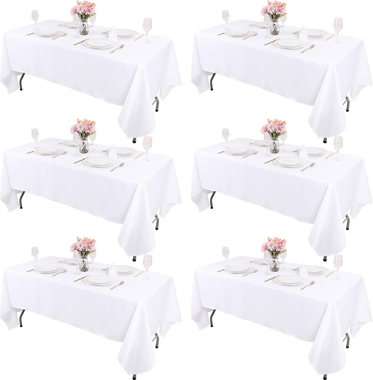 Kesfey 6 Packs Rectangle Table Cloths for Elegant Events