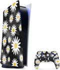 Glossy Glitter Gaming Skin for PS5 Digital Edition Bundle - Daisies