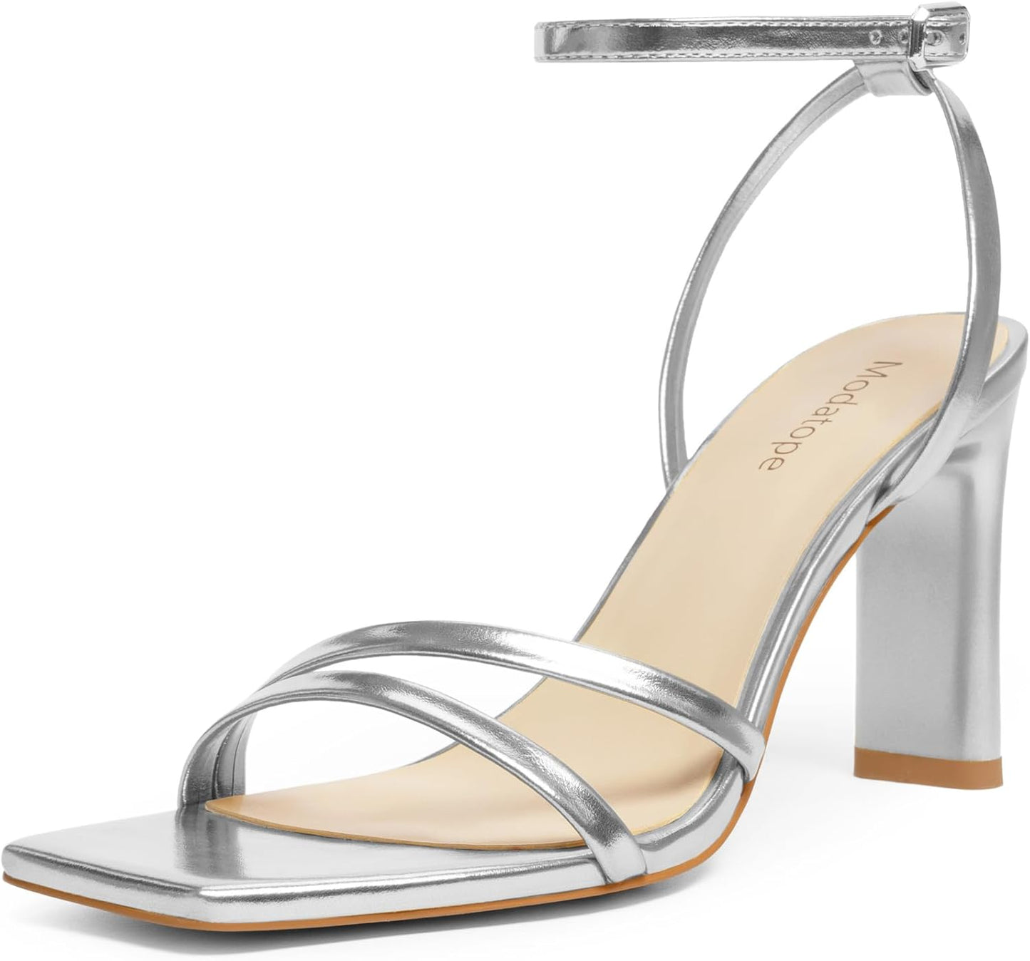 Modatope Womens Sandals Square Open Toe Chunky High Heels