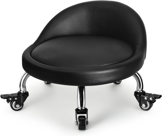 Low Height Rolling Stool for Home Office and Garage Use