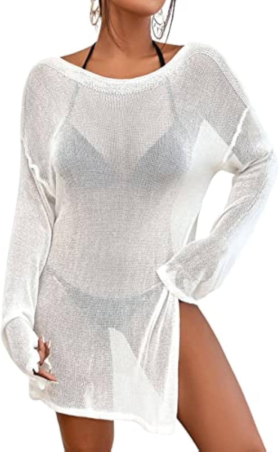 Bsubseach Crochet Swimsuit Coverup for Women - Sheer Style
