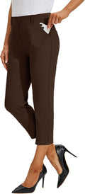 Willit Women's Capri Pants - High Waisted 21in Capris for Work