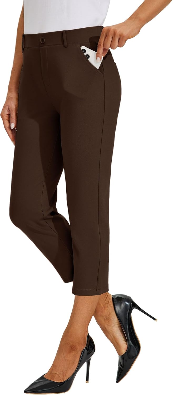 Willit Women's Capri Pants for Yoga and Business Casual Wear