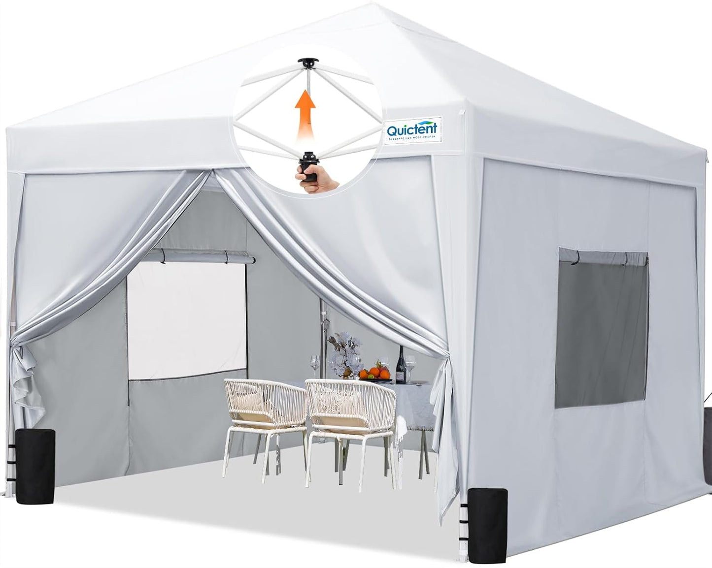 Quictent 10x10 Pop Up Canopy Tent with Sidewalls for Events