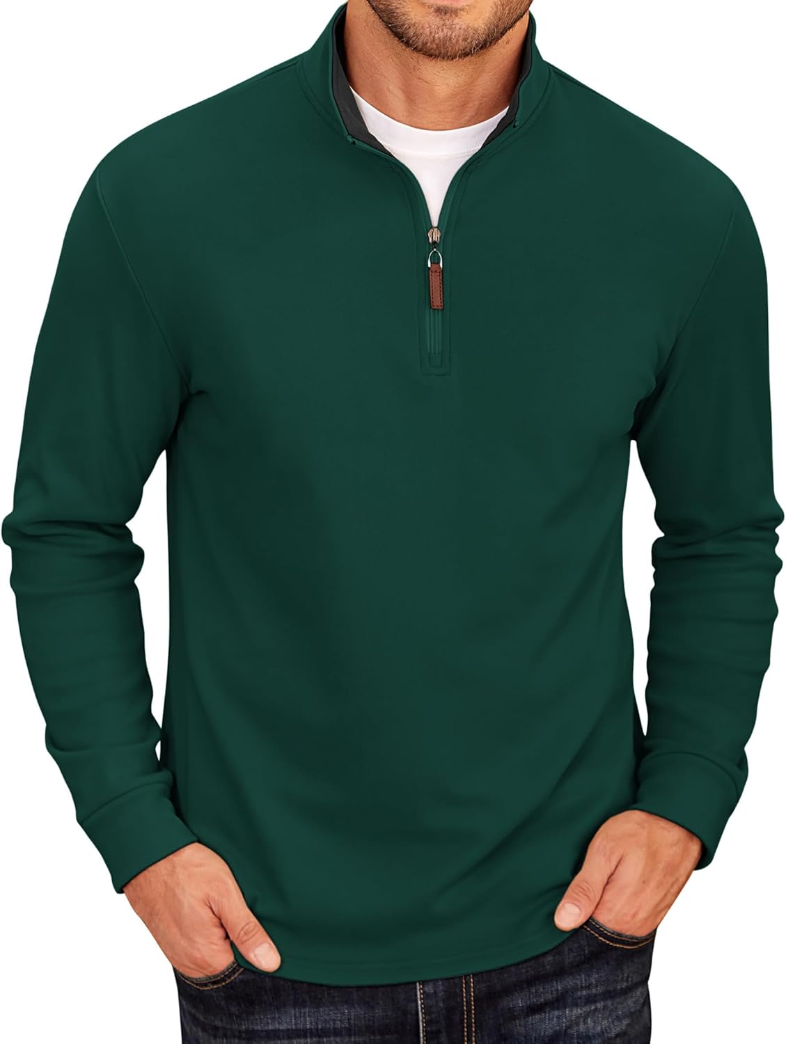 COOFANDY Men's Fleece Quarter Zip Pullover for Comfort and Style