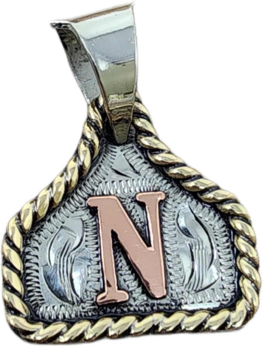 Handmade Cow Tag Copper Initial Necklace for Unique Style