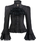 Victorian Blouse Womens Gothic Lolita Shirt Vintage Ruffle Tops